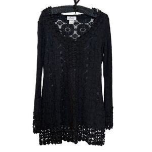 BOHO FREEWAY LADIES LONG SLEEVE LACE TOP L